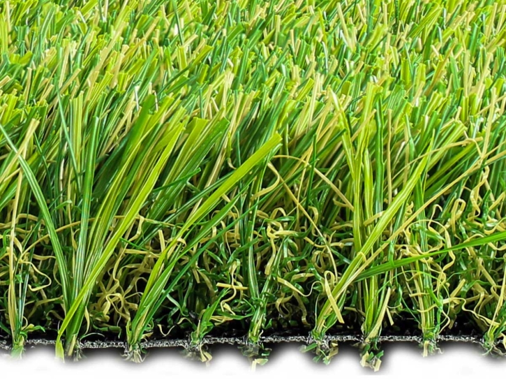 Close-up of Epic XL permeable turf by AST, highlighting detailed green blades.